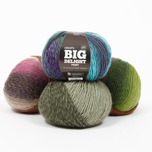 Hilo de pura lana, Lana natural autorayable, Lana orgánica, DROPS big delight