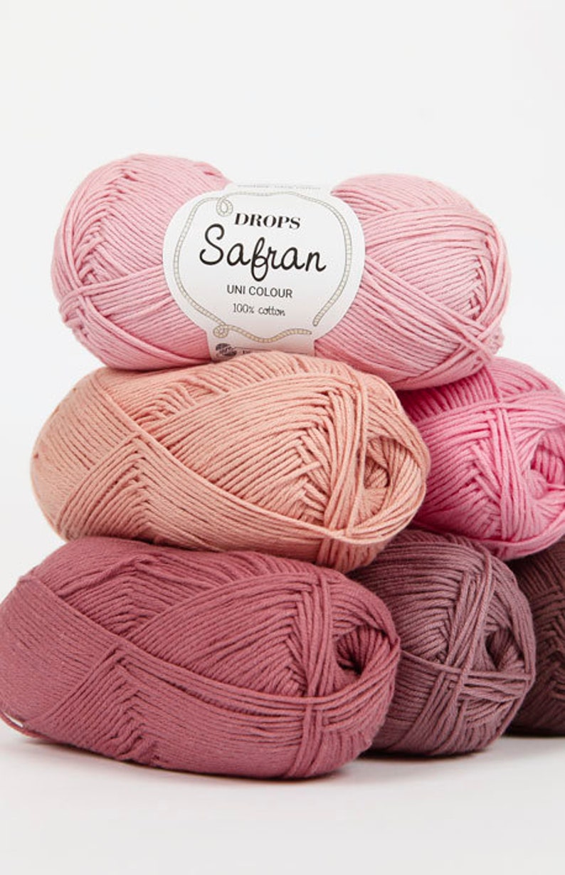 Egyptian combed cotton, 30 shades, solid colors, many shades, thin cotton yarn, sport yarn, fine cotton yarn, DROPS SAFRAN image 1