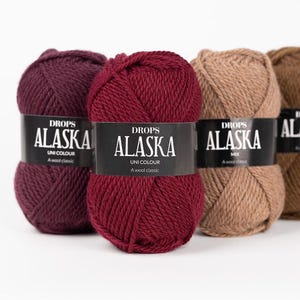 DROPS Alaska Wool Yarn, Worsted Weight, Soft Natural Fiber