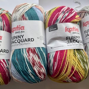 Self-Striping Acrylic Yarn, 4 skeins, Katia Funny Jacquard, Sport Weight, 2,800 Yards