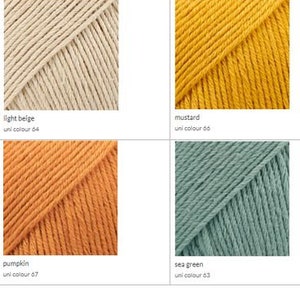 Egyptian combed cotton, 30 shades, solid colors, many shades, thin cotton yarn, sport yarn, fine cotton yarn, DROPS SAFRAN image 7