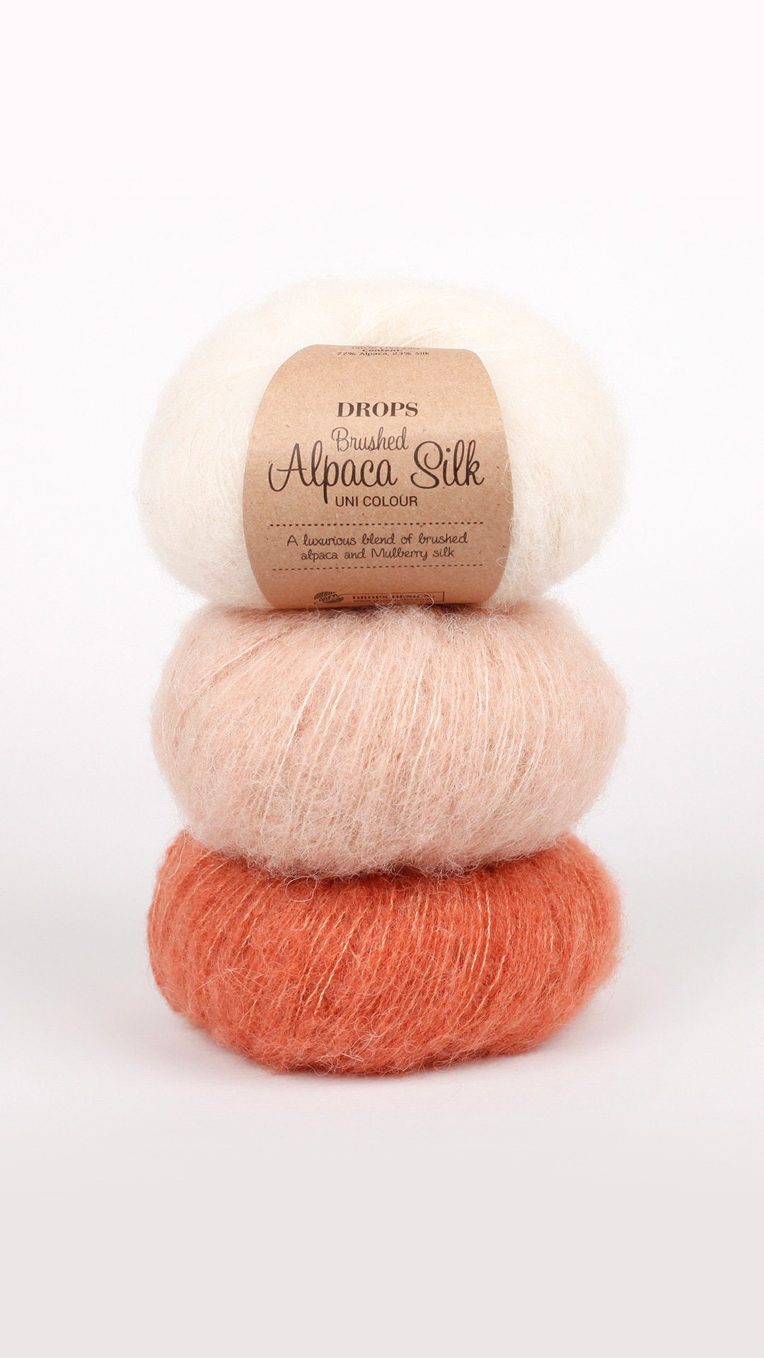 DROPS Brushed Alpaca Silk Knitting Yarn 20 Shades 67 Baby