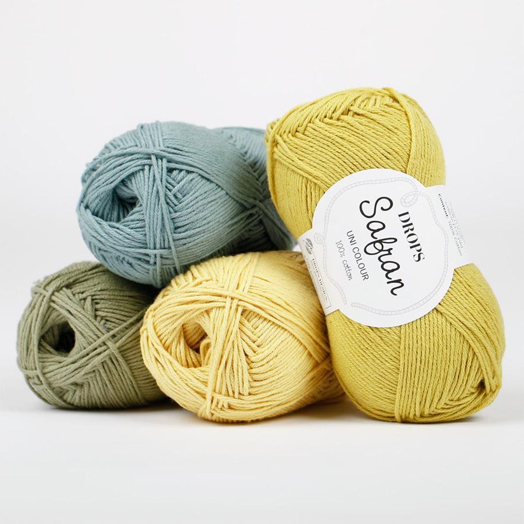 DROPS Safran Egyptian Cotton Yarn, Sport Weight, Solid Colors - Etsy