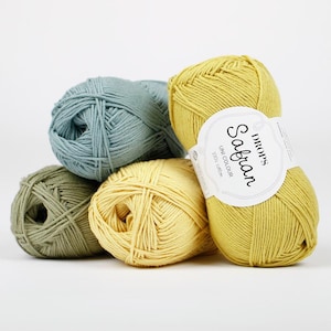 Hilo de algodón egipcio DROPS Safran, peso deportivo, colores lisos