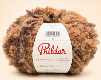 Leopard Alpaca Bouclé Yarn, Chunky Wool Blend, 50g Ball by Phildar