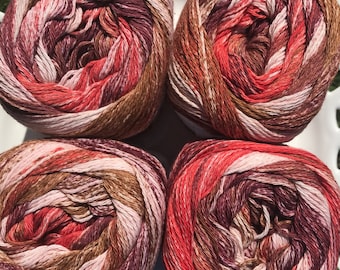 Caribbean Cotton di Laines du Nord – Filato 100% mercerizzato a righe, spessore fingering