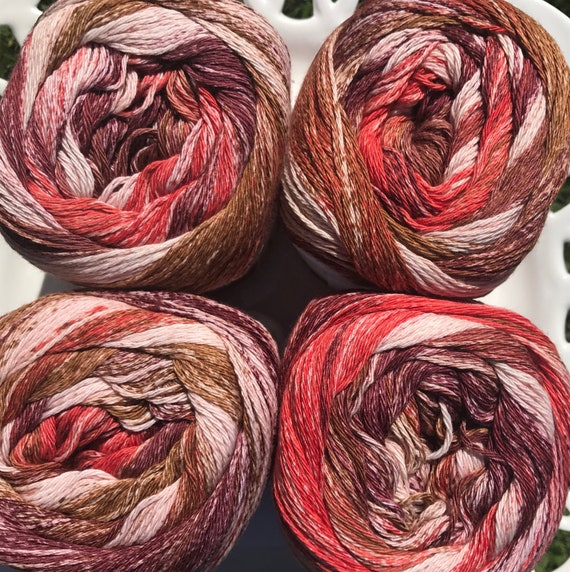 Caribbean Cotton by Laines du Nord – 100% Mercerized Self-Striping Yarn, Fingering Weight