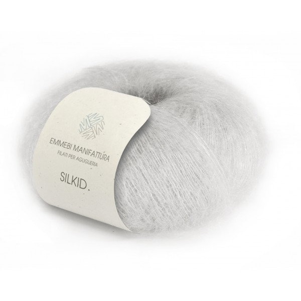 Lace kid mohair silk knitting yarn, PEARL GREY kidsilk mohair, Mohair yarn, Lace weight yarn for shawls, Glossy fluffy