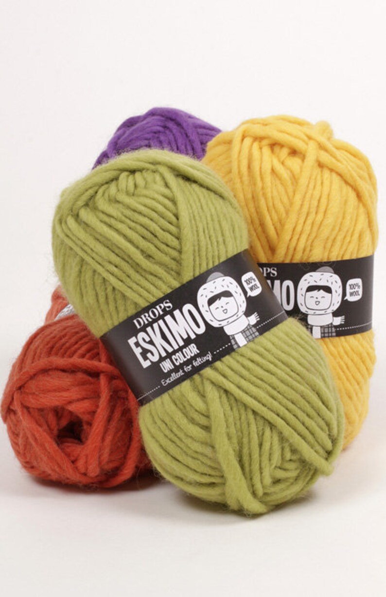 DROPS ESKIMO Chunky Wool Yarn Big Yarn Bulky Yarn Felting Etsy