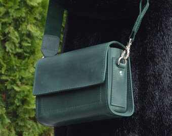 Leder Geldbörse Frauen, kleine Leder Crossbody Bag, grüne Crossbody Bag, Lederhandtaschen, handgemachte Schultertasche, personalisierte Geschenke für sie