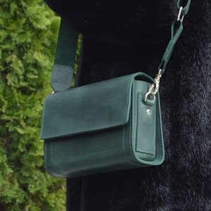 leather purse women, small leather crossbody bag, green cross body bag, leather handbags, handmade shoulder bag, personalized gifts for her