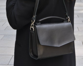 black leather crossbody bag, cross body bag, bags for women, leather crossbody purse, handmade purse, leather bag, leather handbag