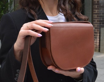leather crossbody bag, brown large crossbody bag for women, leather handbag for gift, leather purse crossbody, leather shoulder bag