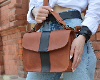 Ledertasche Frauen, Crossbody-tasche, braune Tasche, Leder Geldbörse, Umhängetasche, Leder Crossbody, braune Tasche