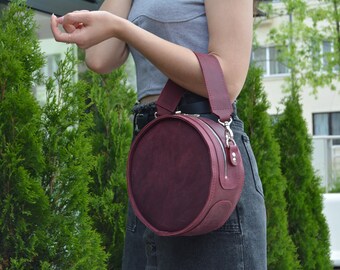 leather crossbody bags for women, round bag, leather crossbody purse, personalized bag, cross body bag, leather purse, leather handbags