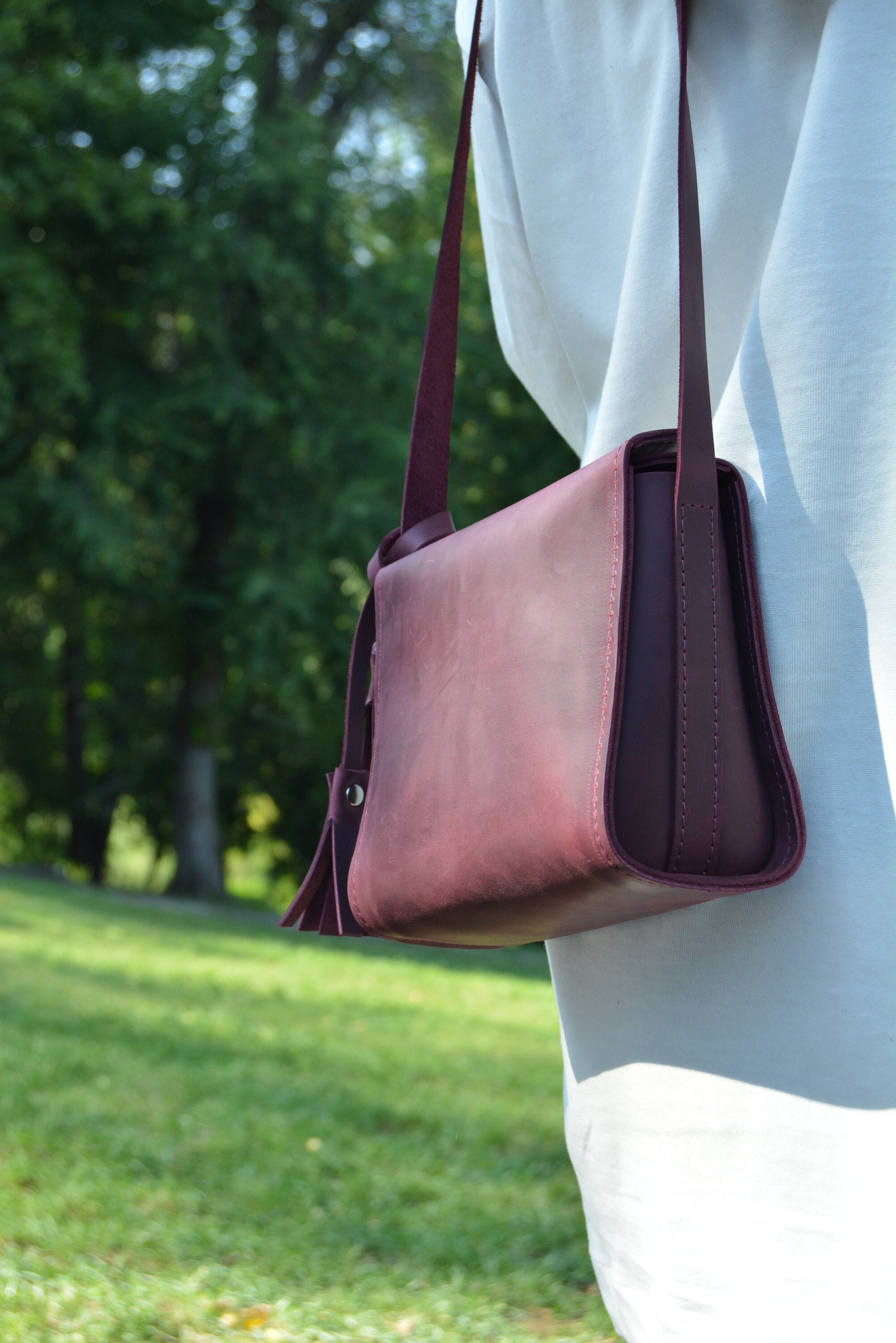 handmade leather crossbody bag uk