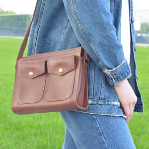 womens leather crossbody bags, personalized leather crossbody handbags, crossover body purse, designer crossbody bag, handmade leather bag image 6