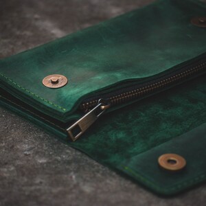 green leather wallet, personalized leather wallet, leather wallet womens, minimalist leather wallet, wallet card, wallet women image 5