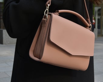 leather purse for women, small leather crossbody purse, leather purse strap, powder crossbody purse, bags for women, handmade purse, gift