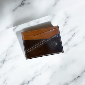 Handgefertigte Shell Cordovan “Patchwork” Card / Cash Modern Style Wallet, Kartenhalter