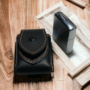 Handmade Leather Zippo Lighter Case Pouch with belt loop. Lined or Unlined.