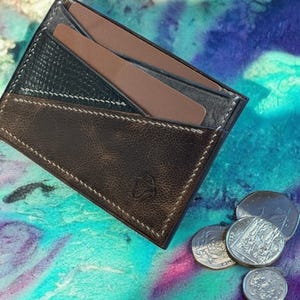 "Handgefertigte Leder ""Patchwork"" Card / Cash Modern Style Wallet, Kartenhalter."