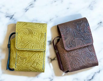 Handcrafted Leather Cigarette Holder/Case with Lighter Compartment for SuperKing packets.