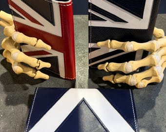 Patriotic Union Jack / Saltire Handcrafted  Leather Passport Cover Case