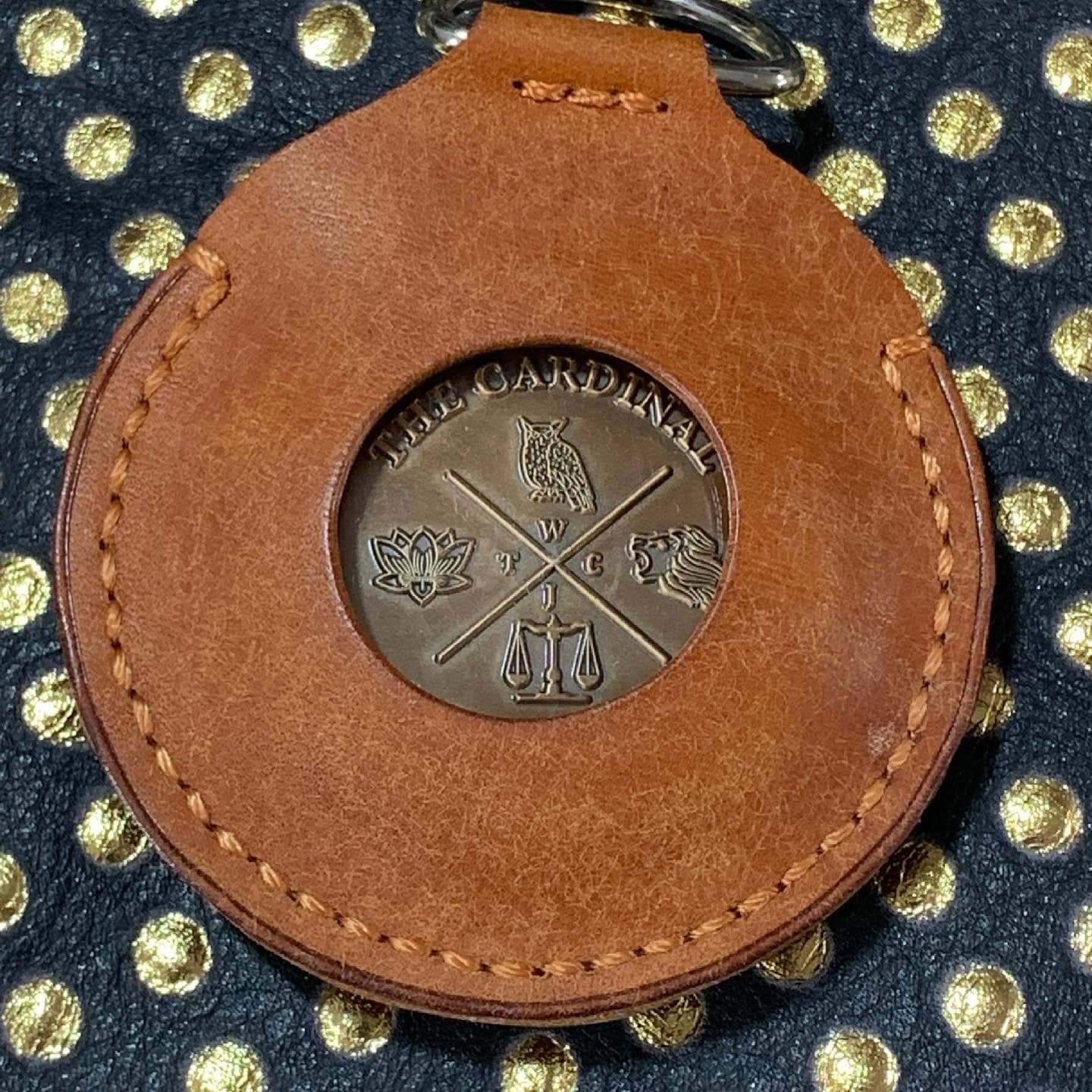 Handmade Leather Challenge Coin Holder With Keyring, EDC Worry Coin ...