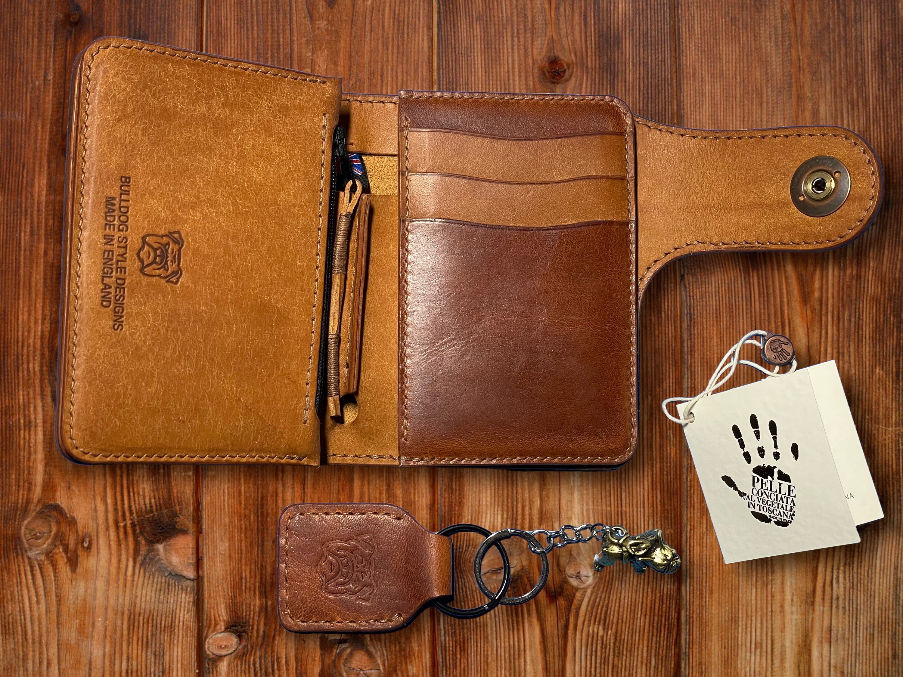 Full grain leather biker wallet sales