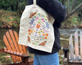 California Wildflowers Cotton Tote Bag