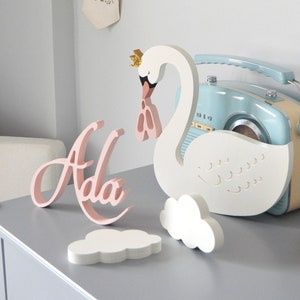 Swan Princess  with Ballet Shoes |Swan Nursery Decor | Personalised Gift for Girls | Swan Princess