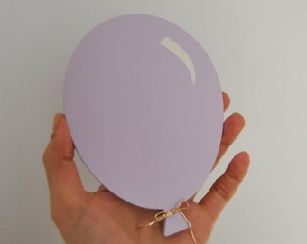 Lila ballon muurdecoratie | Boho kinderkamerdecoratie | Babycadeau | Woondecoraties | Houten ballon kinderkamer muurhanger | Muurkunst kinderkamer