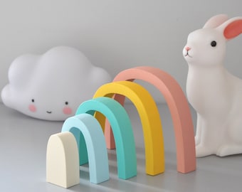 Eye Catching Wooden Rainbow  | Nursery Decor | Baby Gift |  Home Decor | Baby Girl | Boho Decor | Baby Boy | Rainbow Baby | Wooden Toys