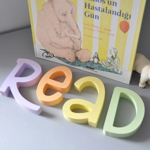 Letras de madera para decoración de pared de guardería: letras de colores pastel: el mejor regalo para la habitación de los niños