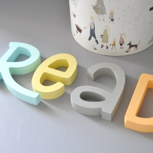 Read Wooden Letters  Nursery Wall Decor - Pastel colorful letters- Best gift For Kids Room