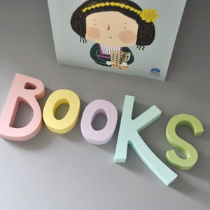 Lettres en bois, décoration murale pour chambre d'enfant, lettres pastel, cadeau idéal pour chambre d'enfant