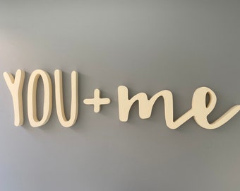 You and Me Sign, You and Me Wood Sign, You and Me Sign For Over the Bed, You and Me Wedding Backdrop Sign, Wedding Sign, Wooden You and Me