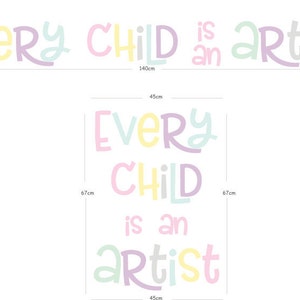 Every Child is an artist, picasso quotes, wooden letters, Best gift Kids room wall Decoration, Wall art, Classroom Playroom wall decor image 3