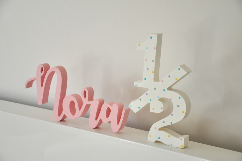 Wooden 20cm 12 number sign for 6 Month Birthday Demi Anniversary Photo Shoot Half Birthday Photo Props for Babies