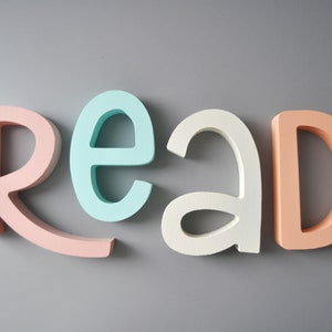 Letras de madera para decoración de pared de guardería: letras de colores pastel: el mejor regalo para la habitación de los niños