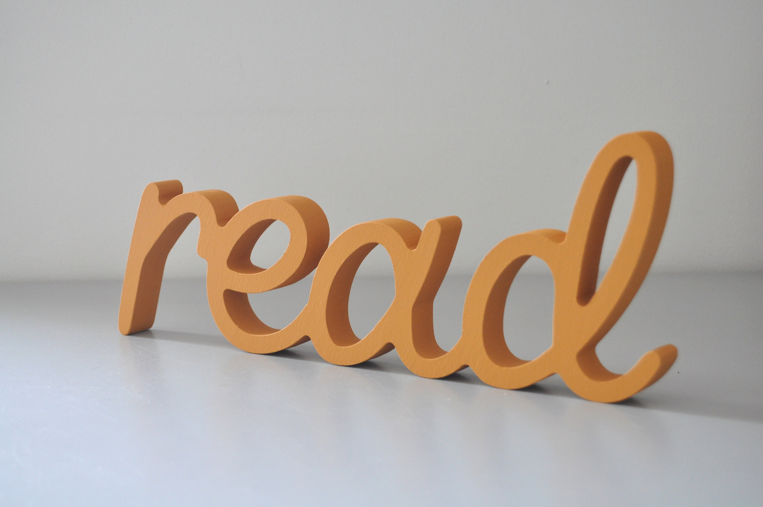 Read Design. Sign Read Wooden Sign Nursery Wall Decor -saffron Yellow Color - Etsy