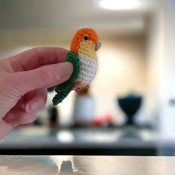 White Bellied Caique Keychain | White Belly Caique.