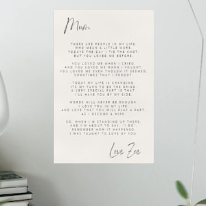 Poema de regalo para la madre de la novia, poema para la madre de la novia, regalo de la novia a la madre, para la madre el día de la boda, regalos de boda, solo descarga