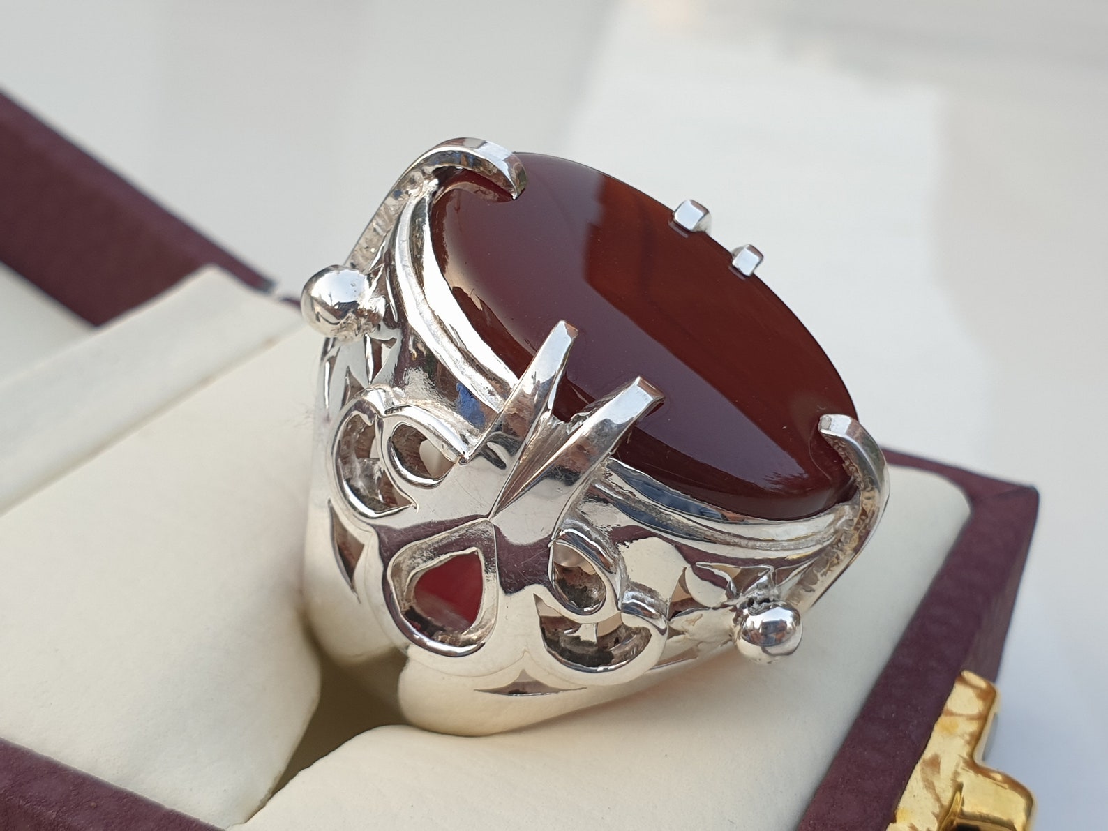 Mens Ring From Devil Wears Prada Worn by Nigel Carnelian Aqeeq Etsy