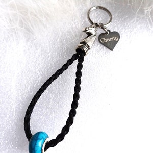 Braided horse hair Keycharm - with or without engraved heart you provide the hair
