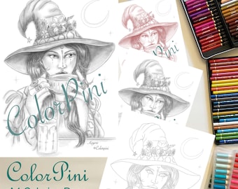 AVYRA Printable Coloring Page: Hand-Drawn Illustration, 4 Styles (PDF Download)