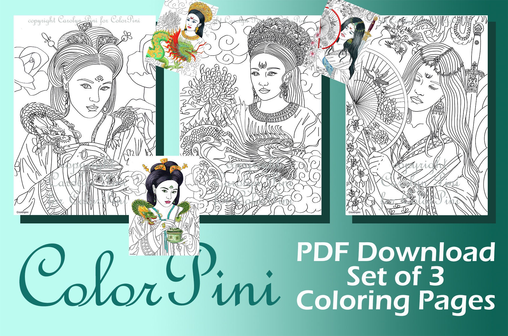 DRAGON QUEEN Coloring Pages Download Printable File PDF | Etsy