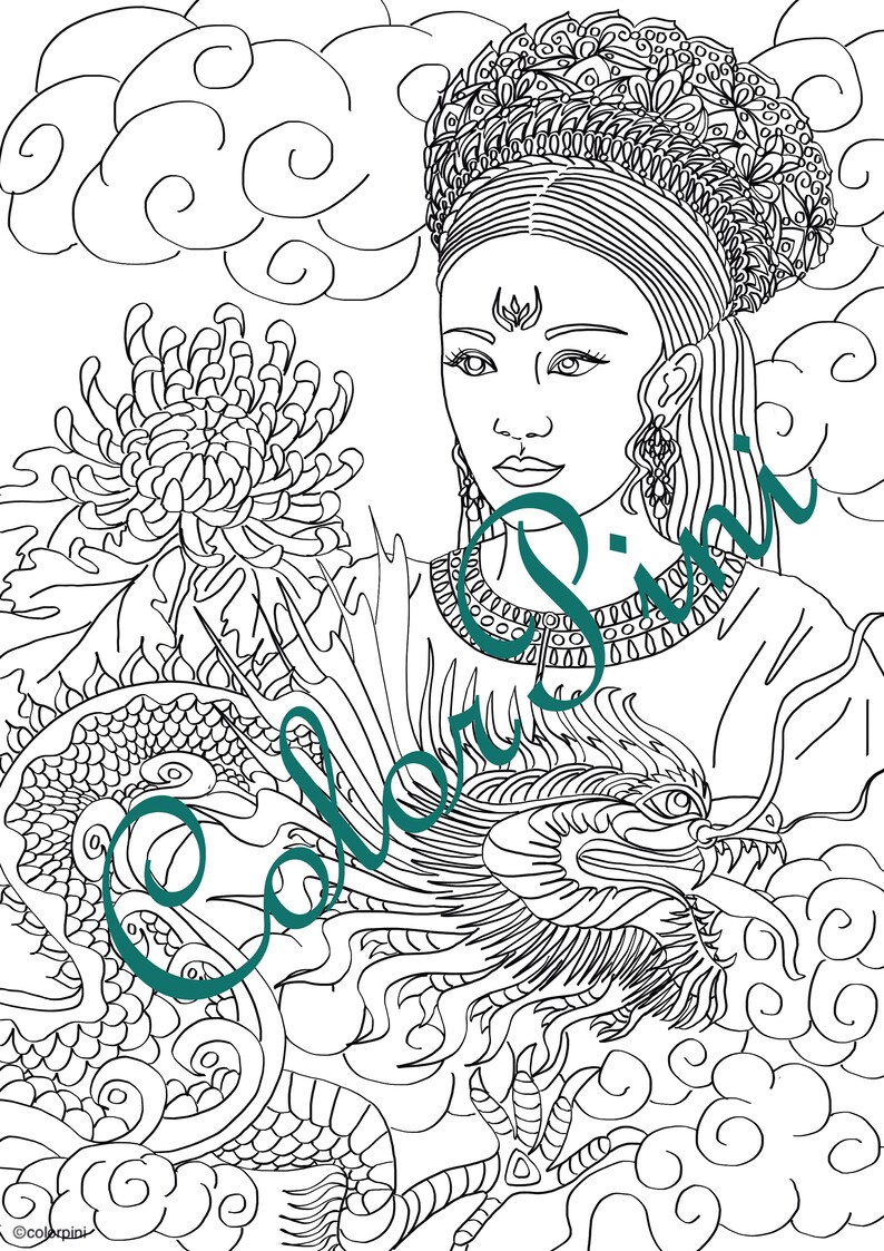 DRAGON QUEEN Coloring Pages Download Printable File PDF | Etsy
