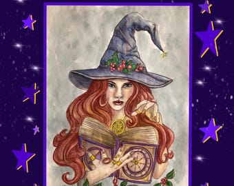 WITCHES Coloring Book I : Printable PDF with 25 Grayscale Hand-Drawn Adult Coloring Pages